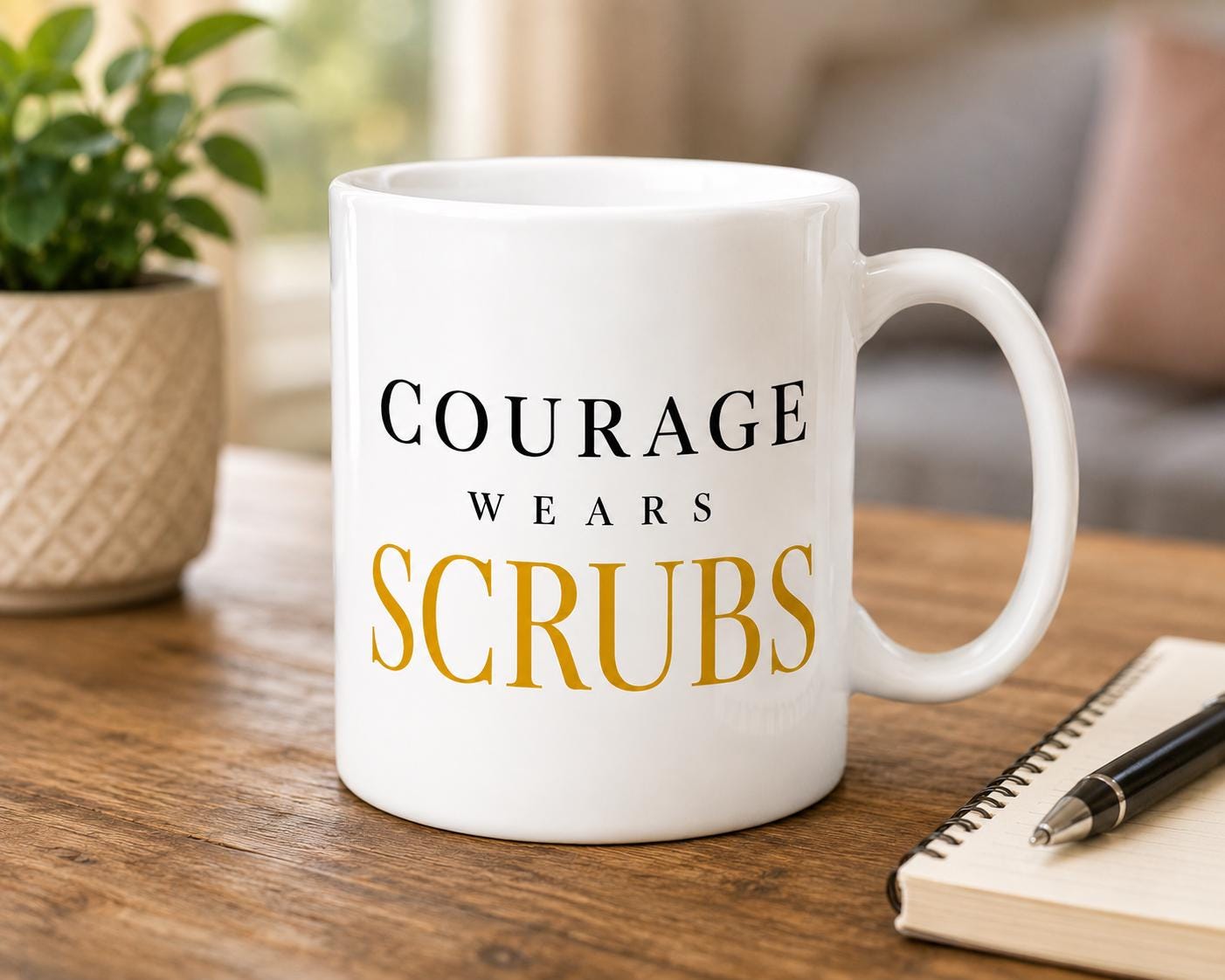 Nurse Gift | Coworker Gift | Retirement Gift | Courage Wears Scrubs Mug