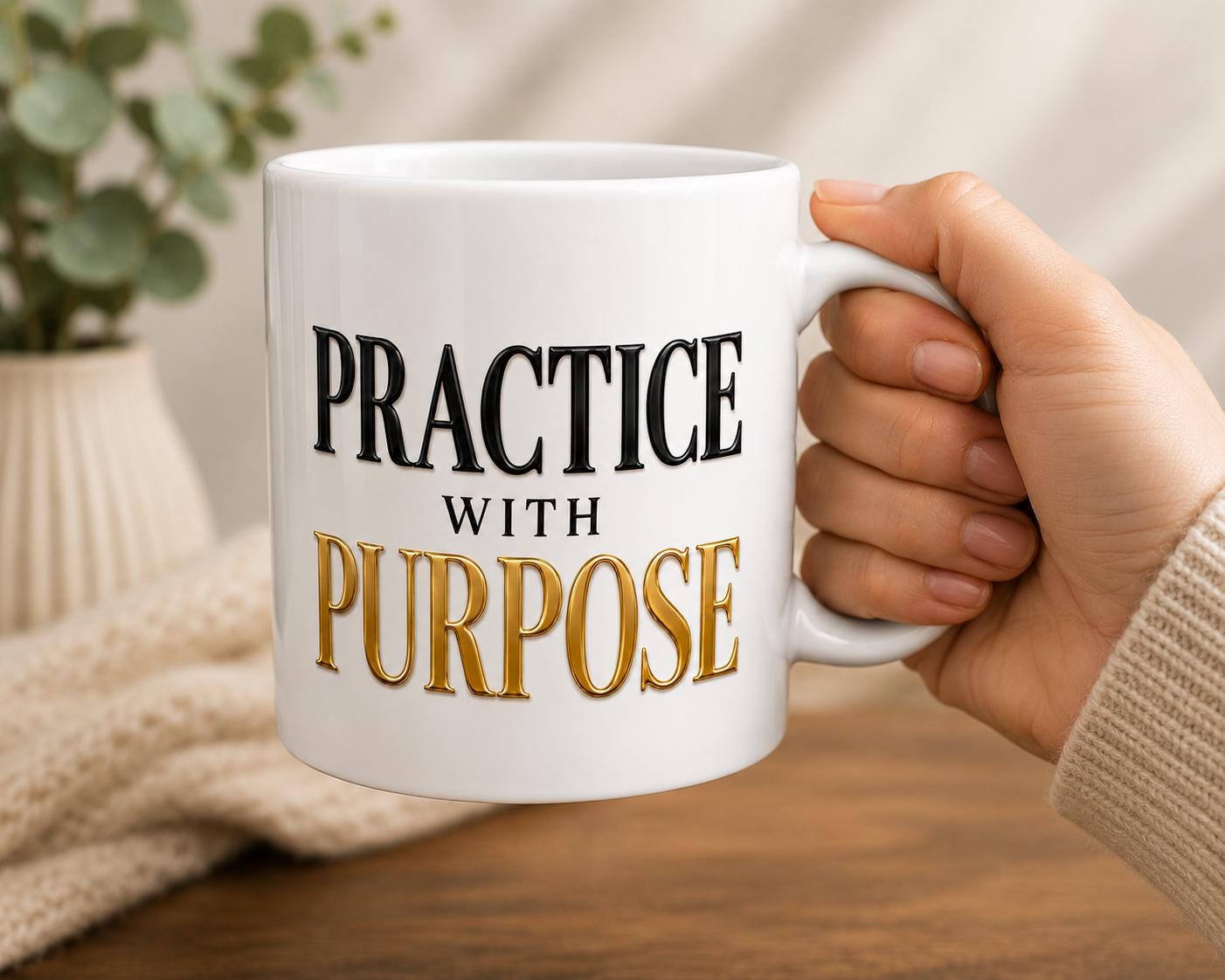Practice With Purpose Mug, Healthcare Worker Coffee Mug, RN NP CNA Gift – Inspirational Medical Mug – Professional Nurse Cup