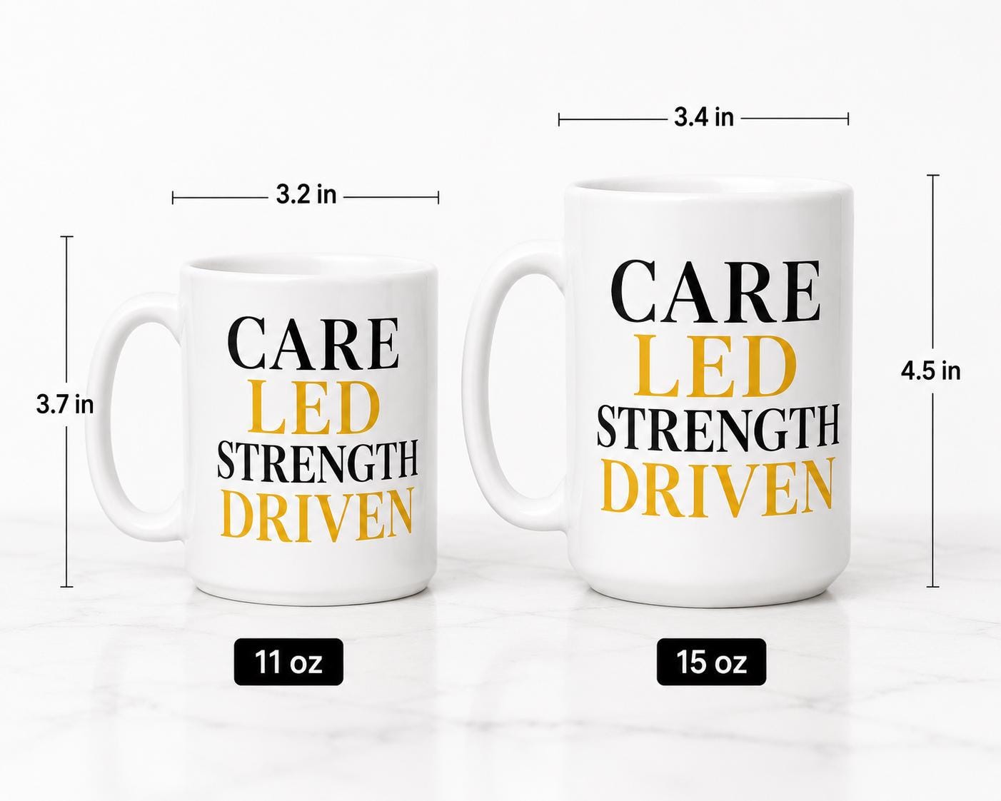 Care Led Strength Driven Mug – Nurse Gift- Healthcare Worker Coffee Mug – RN NP CNA Gift – Inspirational Nurse Mug -Medical Professional Cup