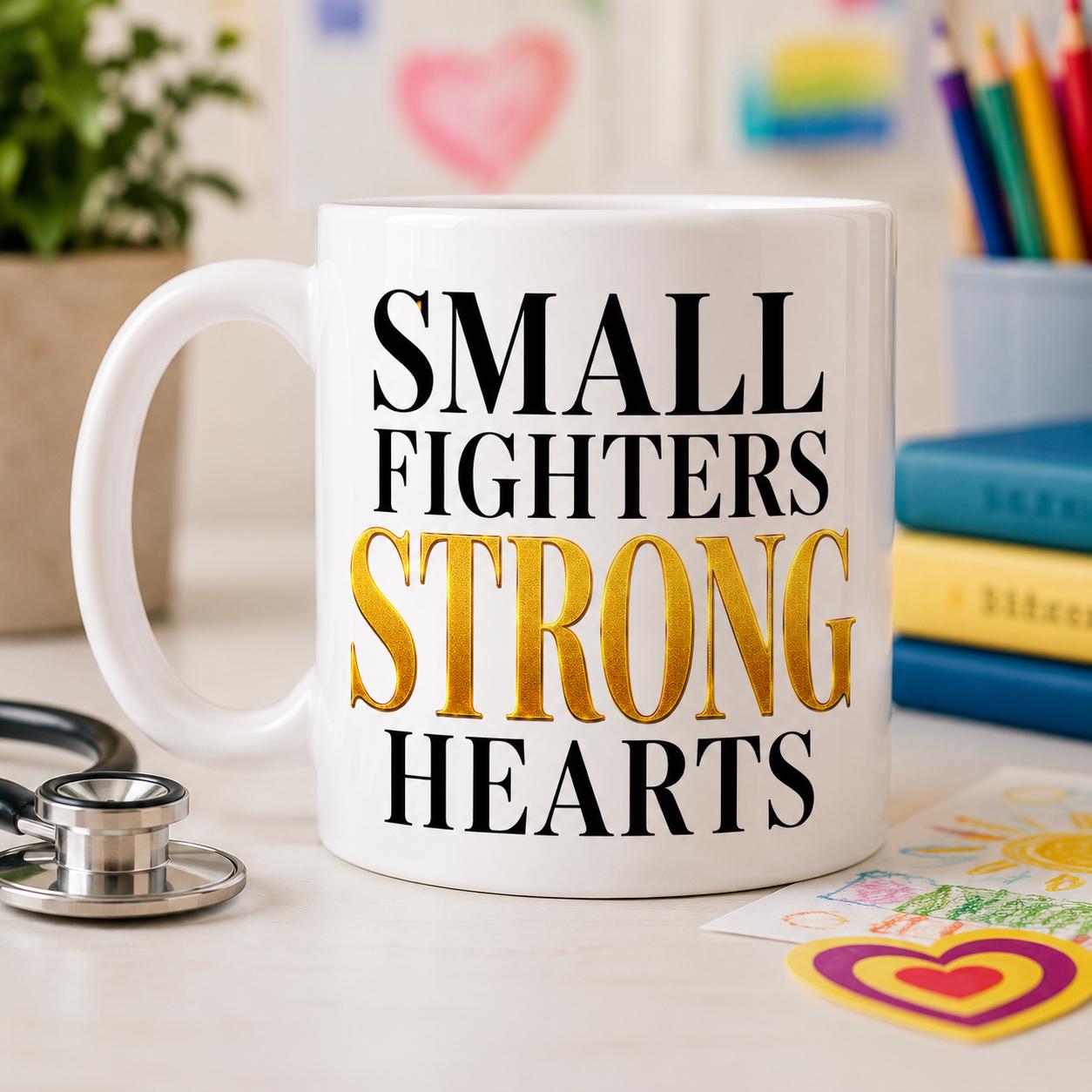 Small Fighters Strong Hearts Mug.Pediatric Nurse Gift – Children's Hospital Nurse Mug.Pediatric Healthcare Worker Coffee Mug.NICU Nurse Gift