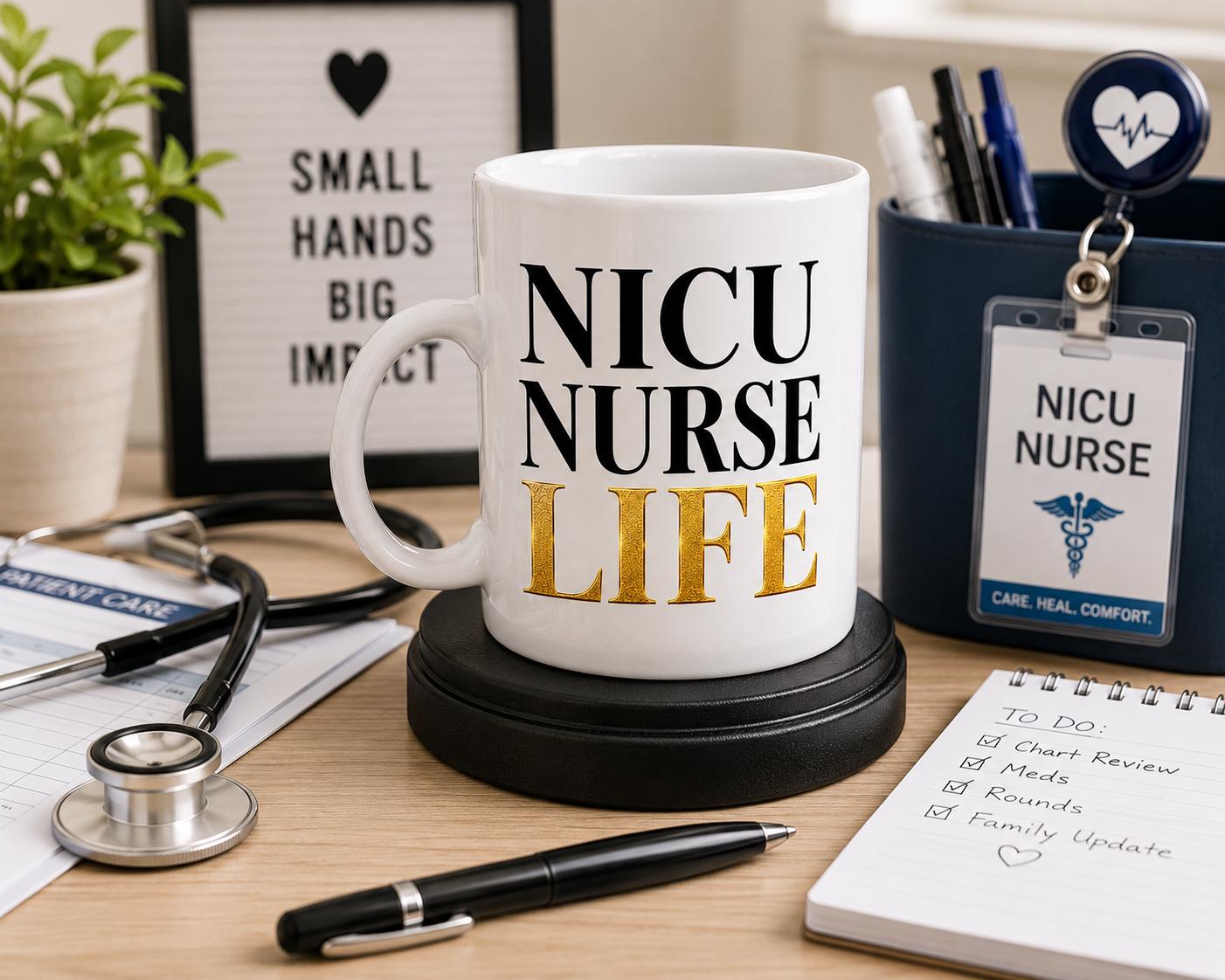 Ceramic Coffee Mug for NICU Nurse, Neonatal Nurse Appreciation Gift, Coworker Thank You Gift, NICU Team Gift | NICU Nurse Life