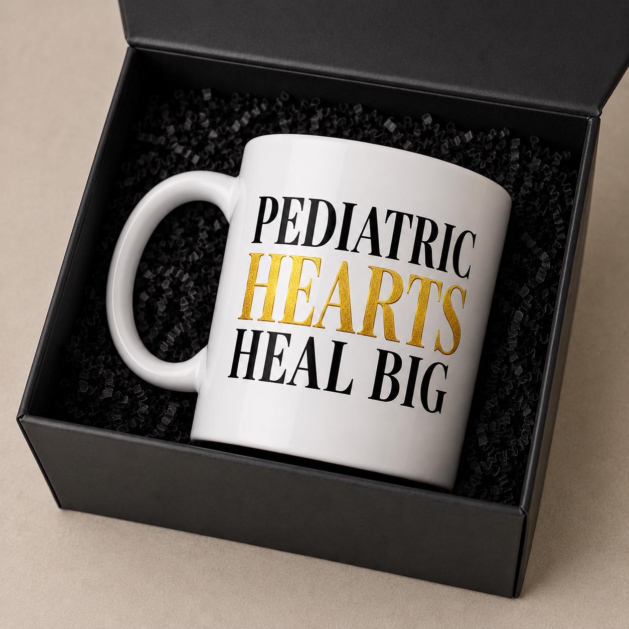 Ceramic Coffee Mug for Pediatric Nurse, NICU Nurse Appreciation Gift, Children's Hospital Coworker Gift | Pediatric Hearts Heal Big