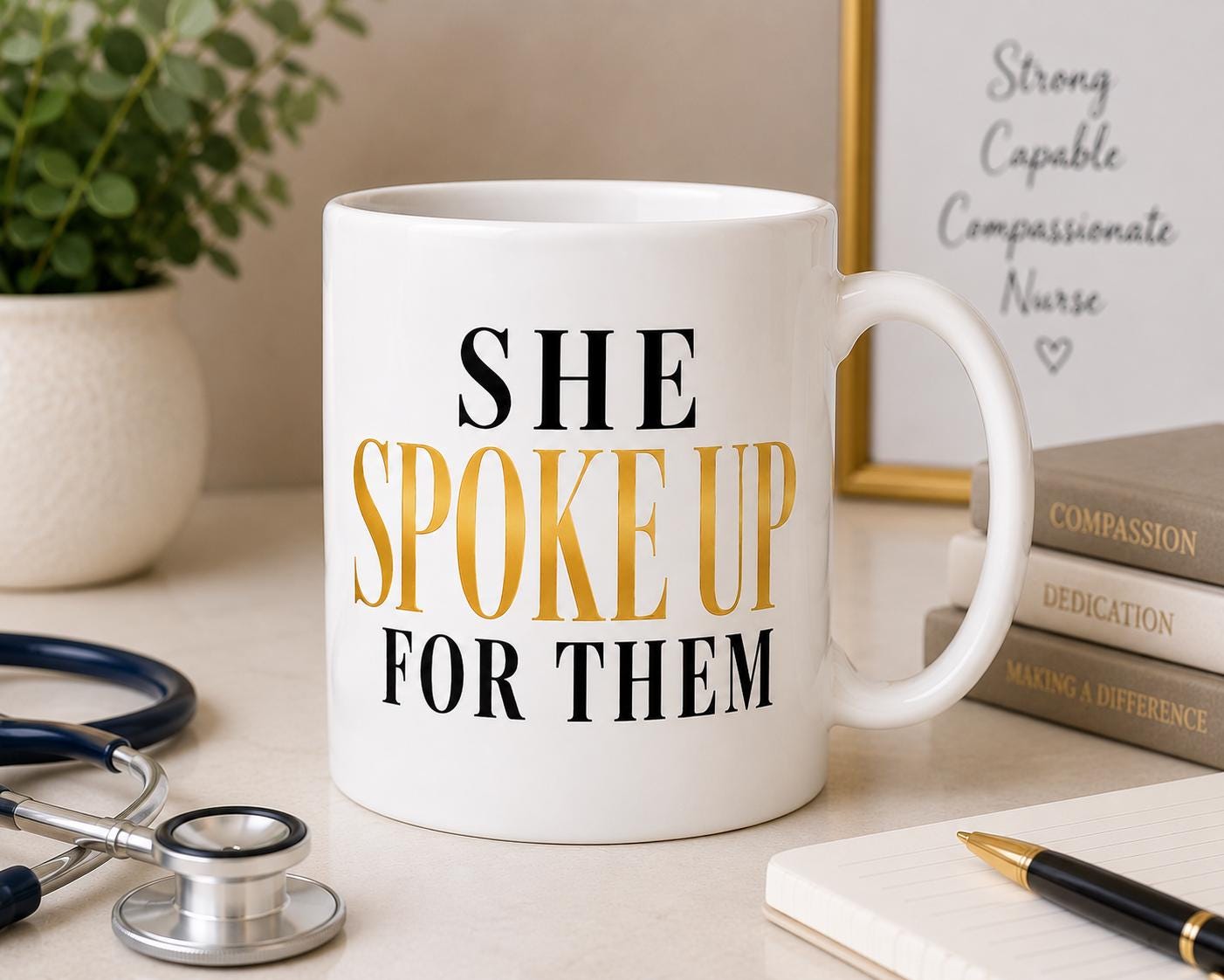 Nurse Gift, Nurse Appreciation Gift, She Spoke Up For Them Mug, Healthcare Worker Gift, Thank You Nurse Gift, Coworker Gift