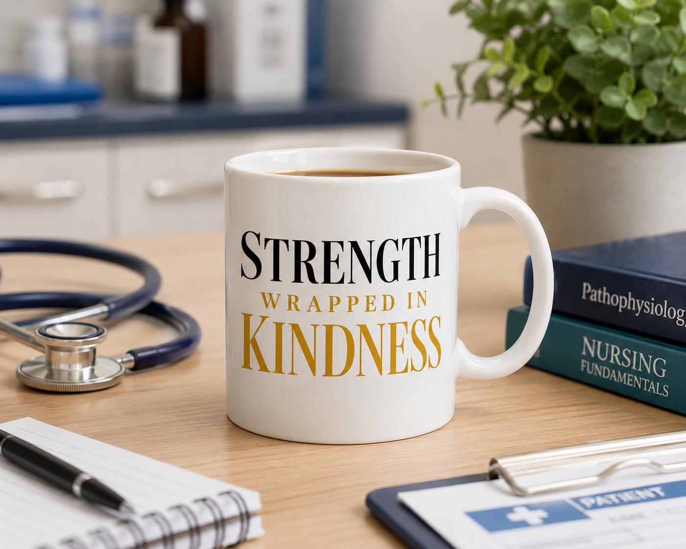 Nurse Gift | gift | Strength Wrapped In Kindness Mug | Coworker Gift | Retirement Gift | Nurse Retirement Gift | Appreciation Gift