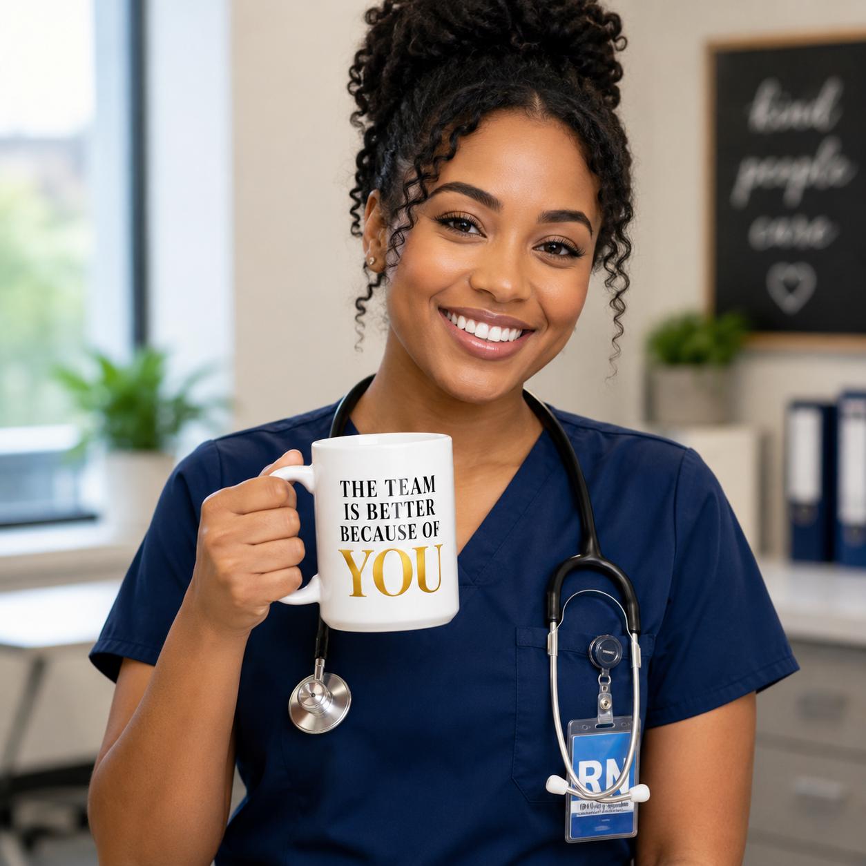 Ceramic Coffee Mug, Going Away Gift for Coworker, Retirement Gift for Nurse, Medical Assistant Appreciation Gift | The Team Is Better