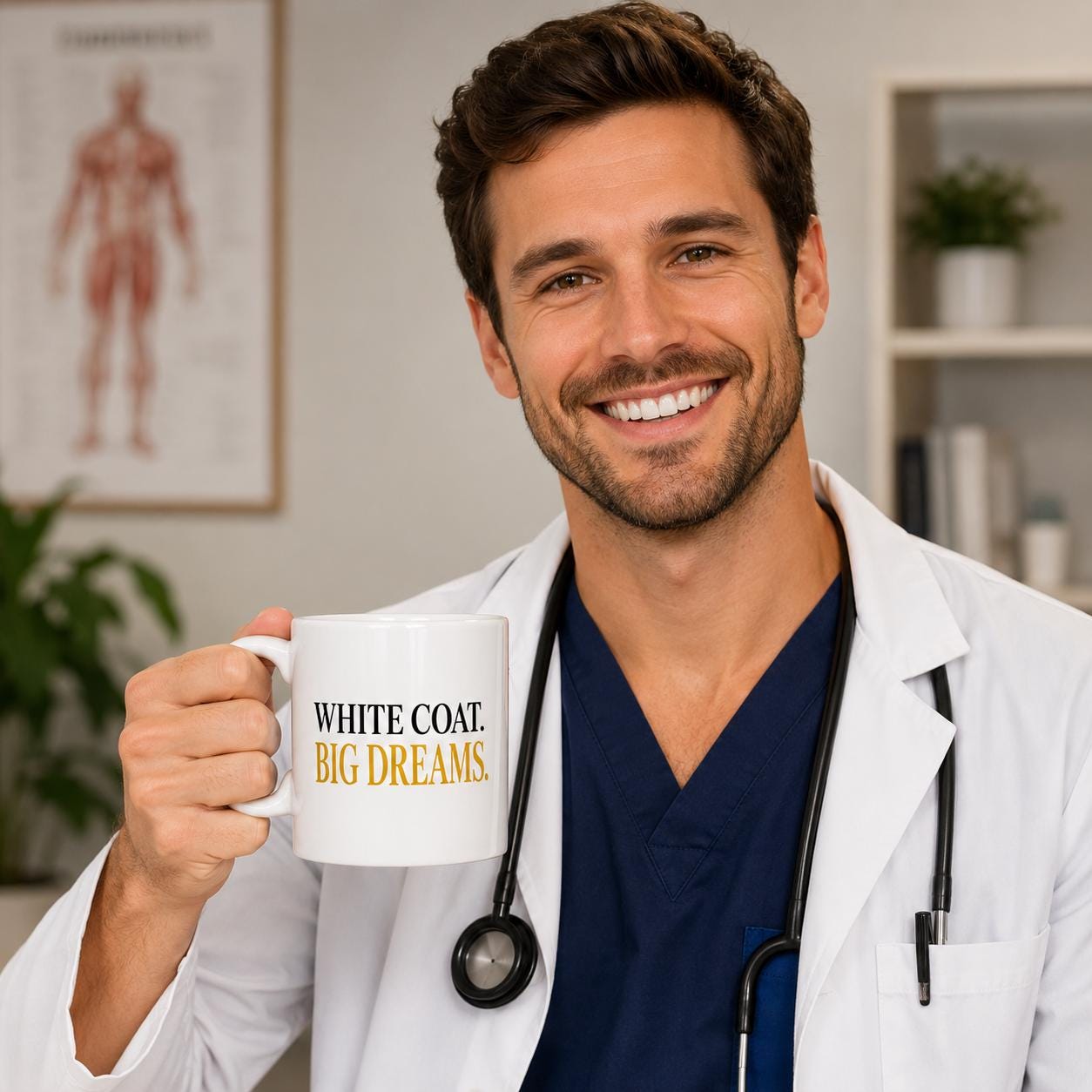 White Coat Big Dreams Mug – Nursing Student Gift – Future NP Gift – Healthcare Graduation Mug – Inspirational Nurse Coffee Mug