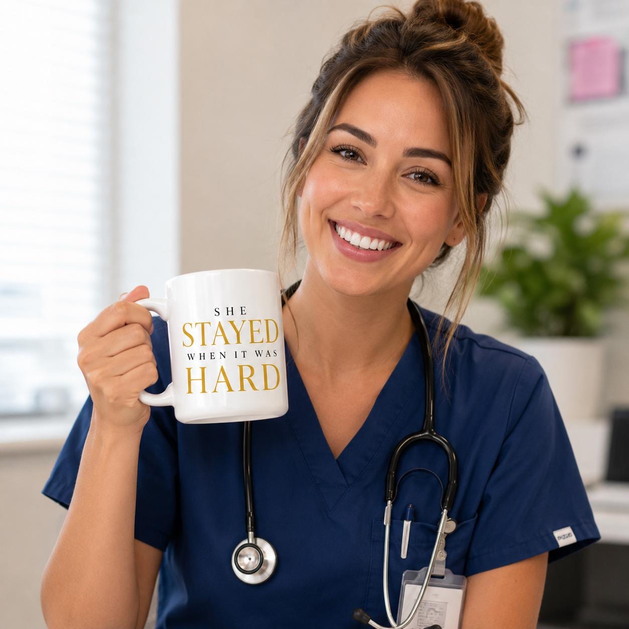 Nurse Gift, Gift,  She Stayed When It Was Hard Mug, Coworker Gift,  Retirement Gift,  Appreciation Gift ,  Medical Assistant Gift