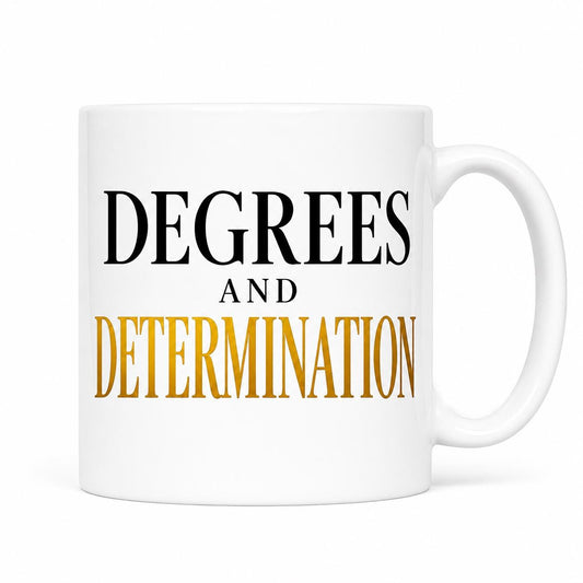 Nurse Practitioner Graduation Coffee Mug, MSN Graduation Gift, DNP Graduation Gift, New NP Gift | Degrees & Determination