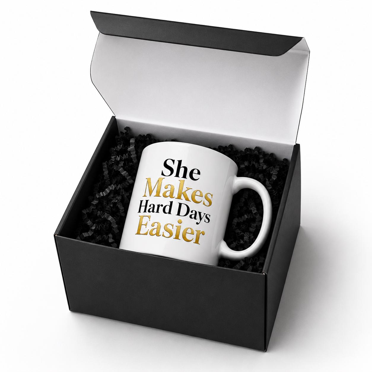 Nurse Coffee Mug, Coworker Appreciation Gift, Hospital Team Thank You Gift, Medical Assistant Gift | She Makes Hard Days Easier