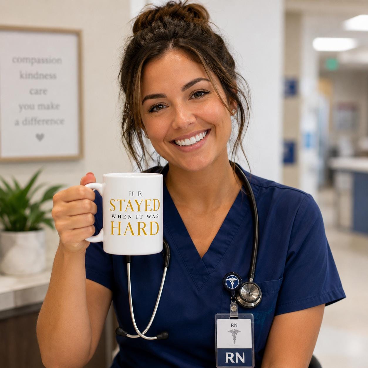 Nurse Gift | He Stayed When It Was Hard Mug | Coworker Gift | Retirement Gift | Nurse Retirement Gift | Appreciation Gift |Assistant Gift