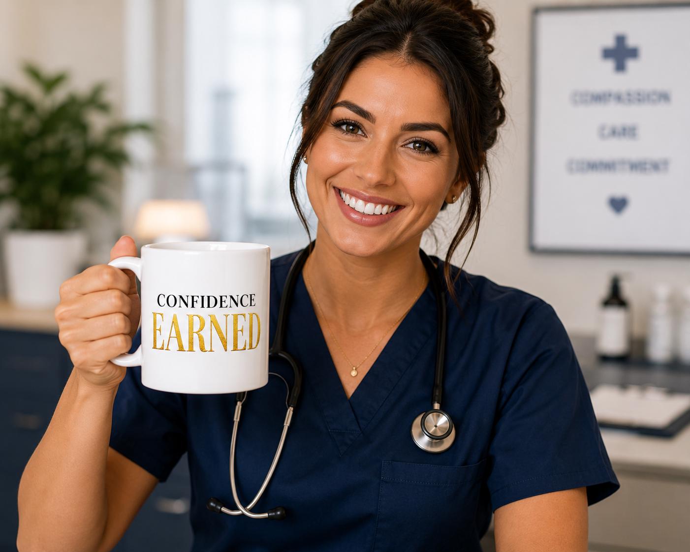 Nurse Practitioner Gift | Nurse Gift | Graduation Gift| Unique gift | Confidence Earned Mug