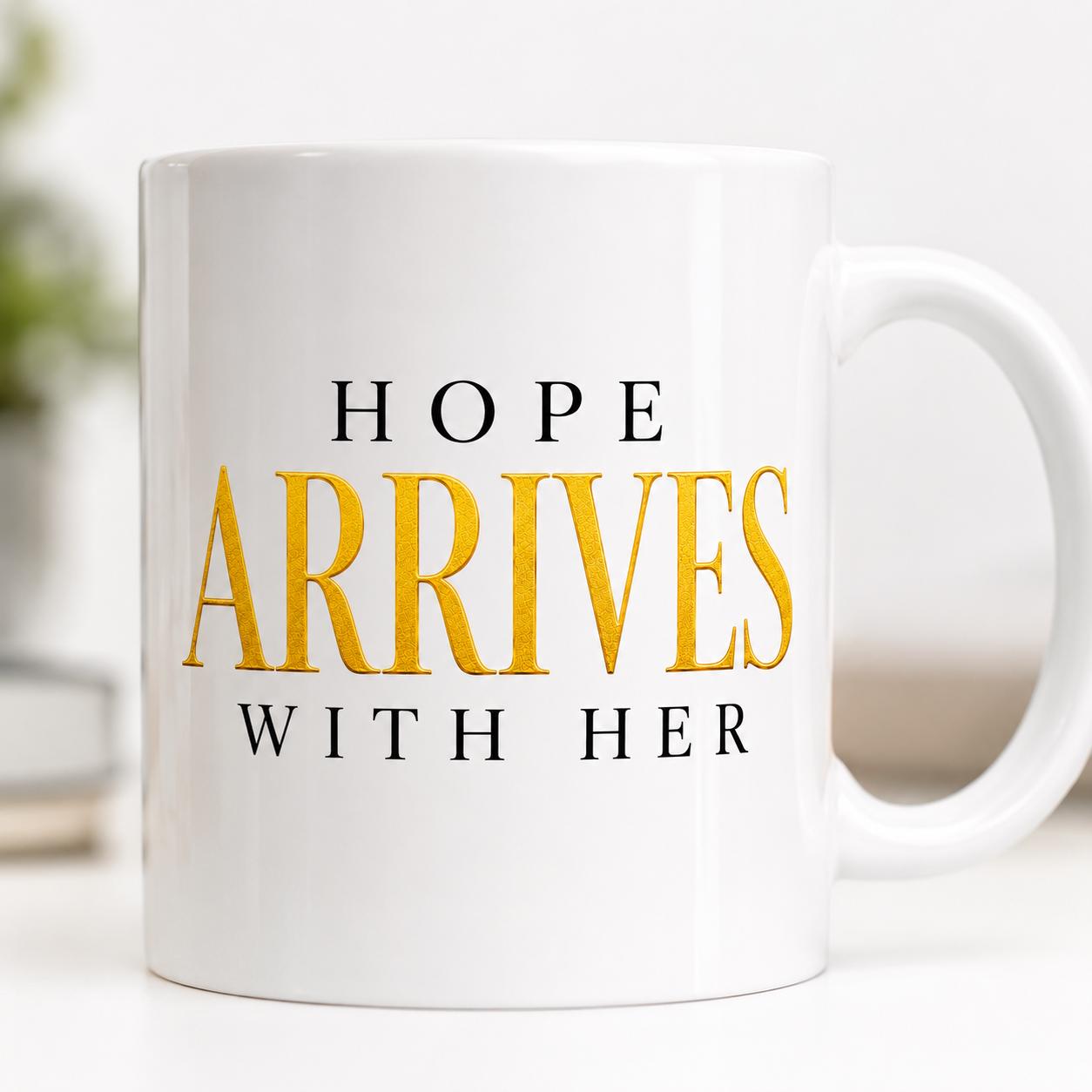 Nurse Coffee Mug, Medical Assistant Appreciation Gift, Coworker Thank You Gift, Hospital Team Gift | Hope Arrives With Her