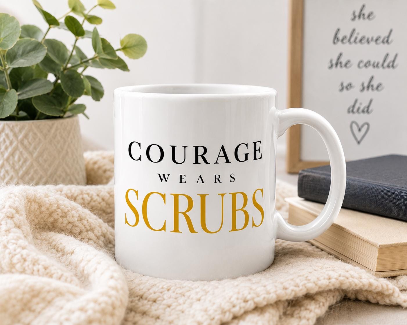 Nurse Gift | Coworker Gift | Retirement Gift | Courage Wears Scrubs Mug