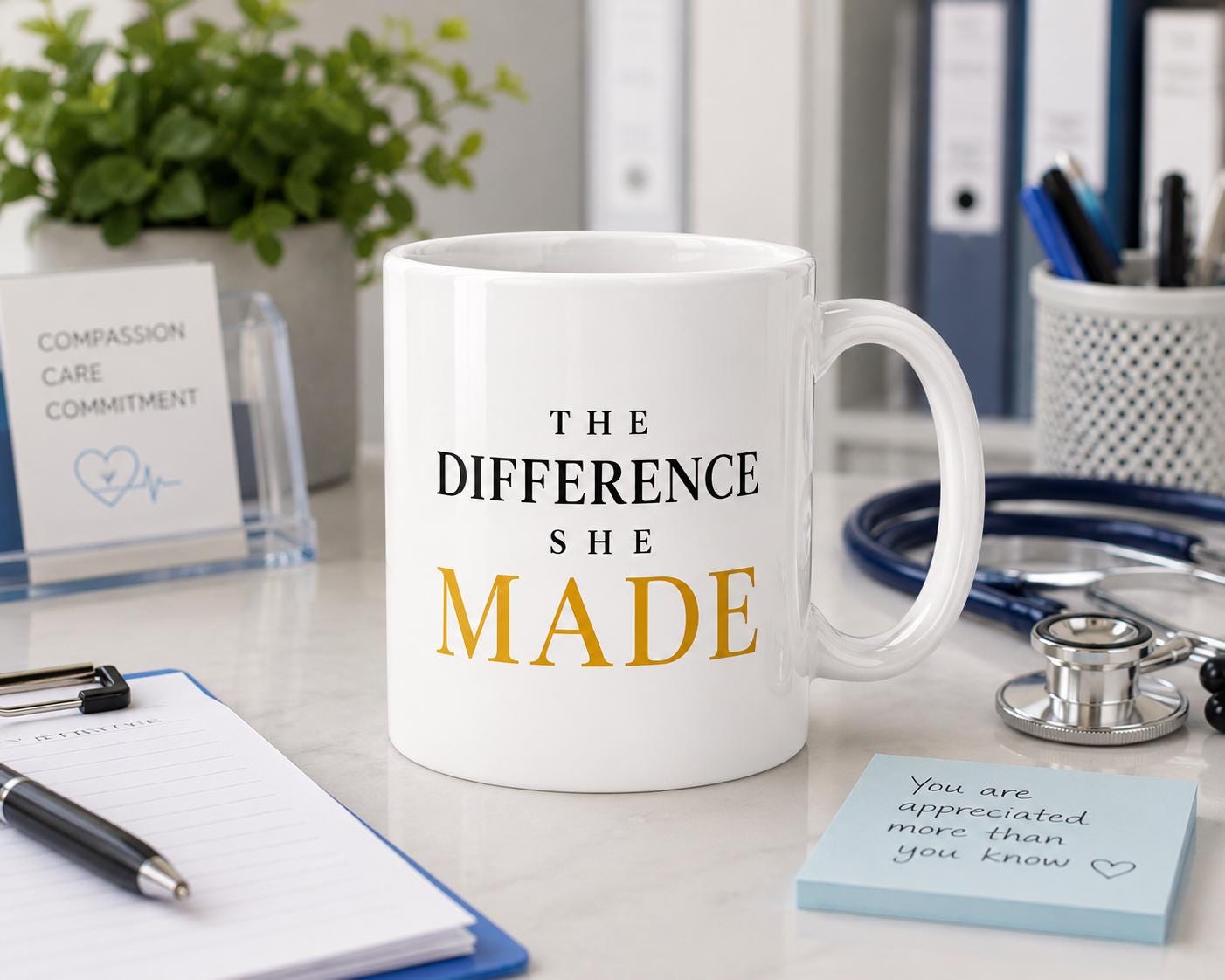 Nurse Gift, Nurse Appreciation Gift, The Difference She Made Mug, Healthcare Worker Gift, Thank You Nurse Gift, Coworker Gift