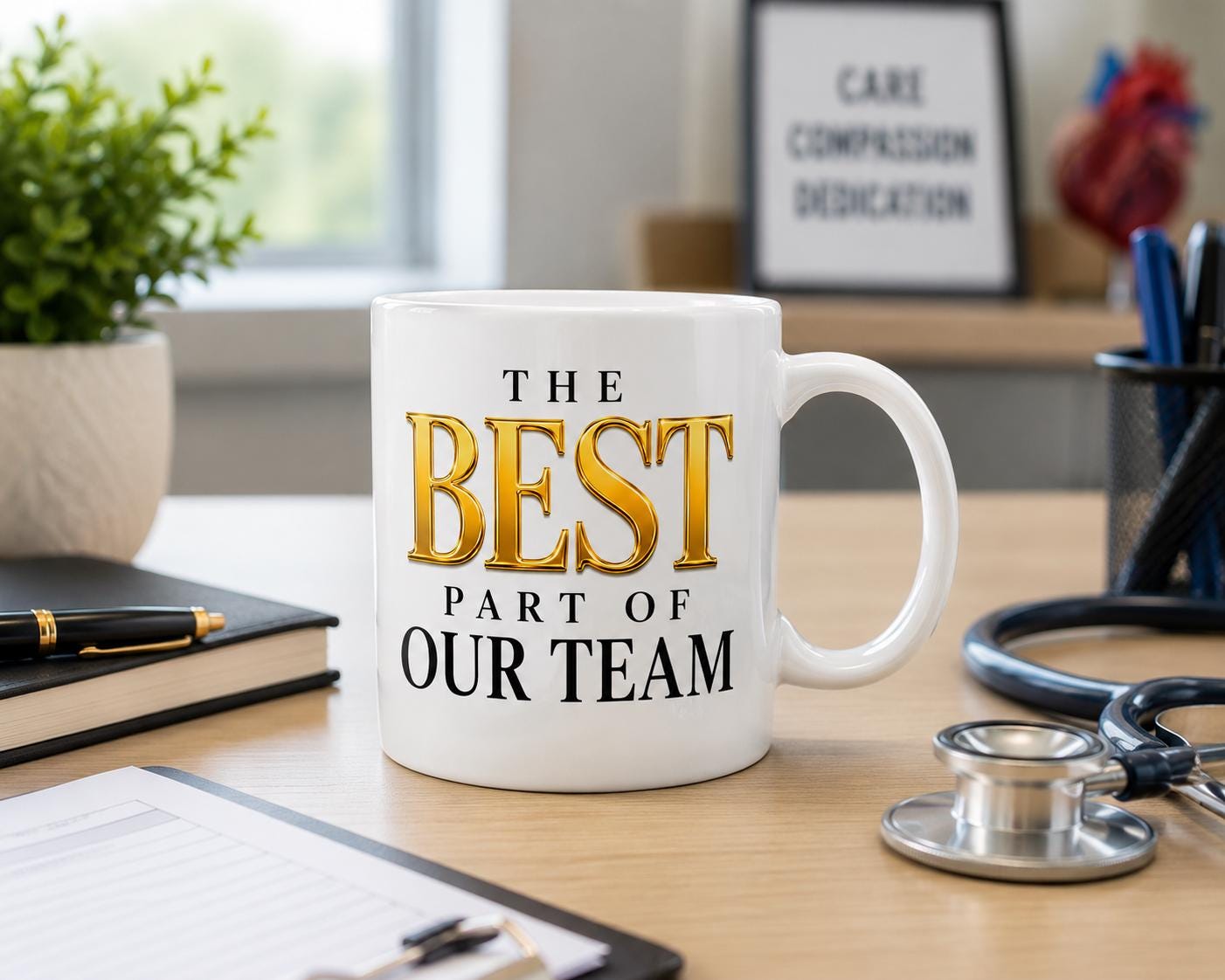 Ceramic Coffee Mug, Gift for Coworker, Going Away Gift, Retirement Gift for Nurse, Medical Assistant Gift | The Best Part of the Team