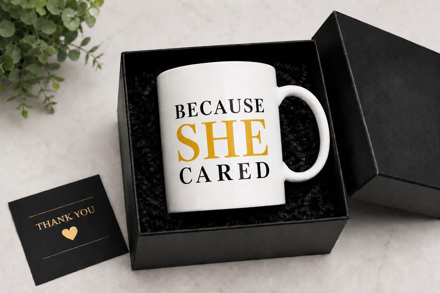 Nurse Gift, Nurse Appreciation Gift, Because She Cared Mug, Healthcare Worker Gift, Coworker Gift, Thank You Nurse Gift