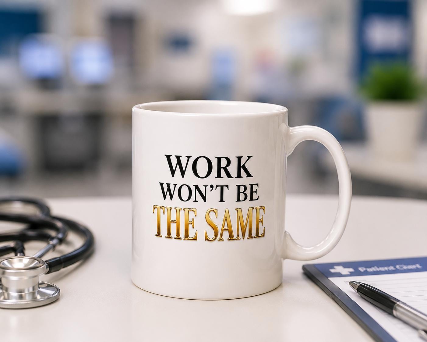 Ceramic Coffee Mug, Going Away Gift for Coworker, Retirement Gift for Nurse, Medical Assistant Farewell Gift | Work Won't Be The Same