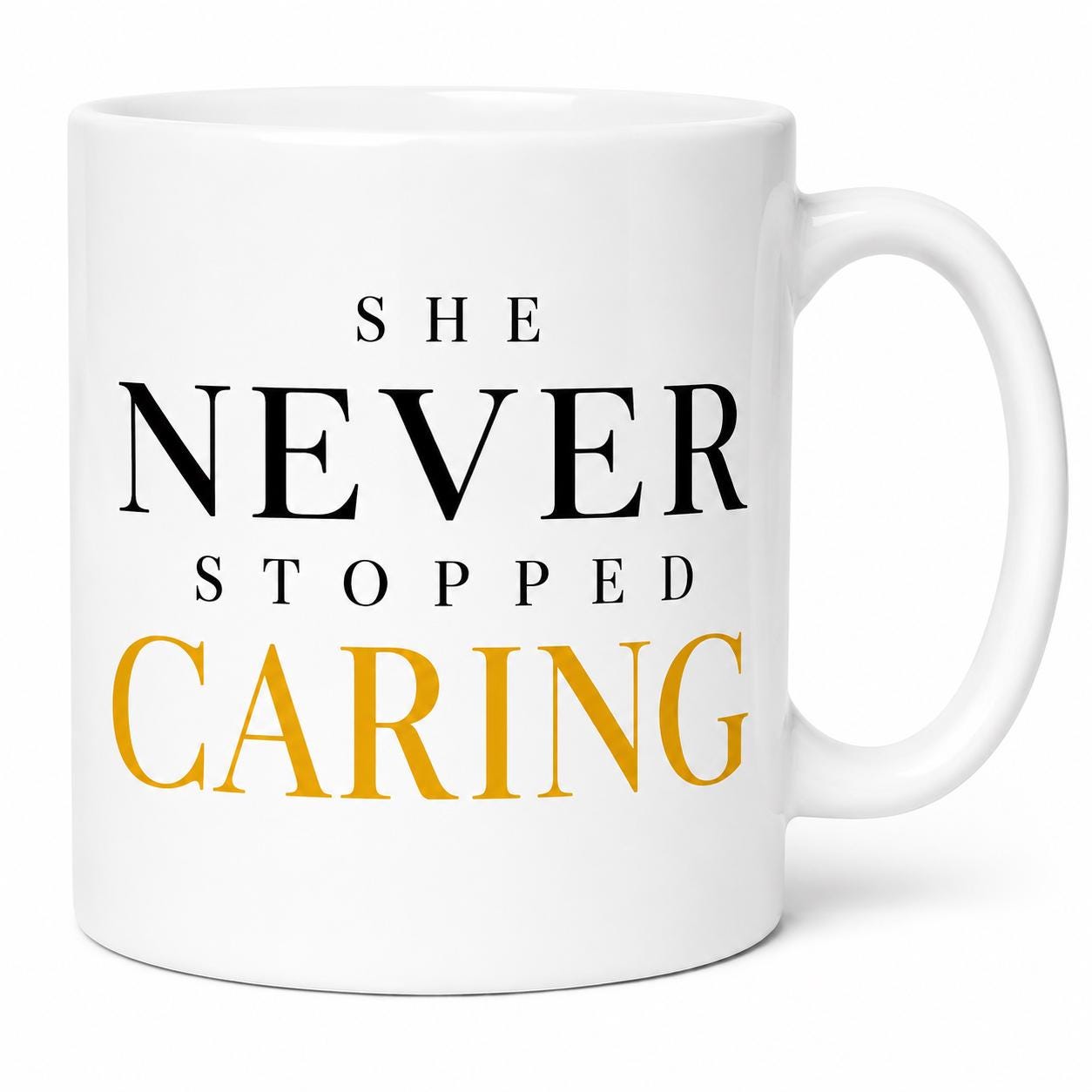 Nurse Gift, Nurse Appreciation Gift, She Never Stopped Caring Mug, Healthcare Worker Gift, Thank You Nurse Gift, Coworker Gift