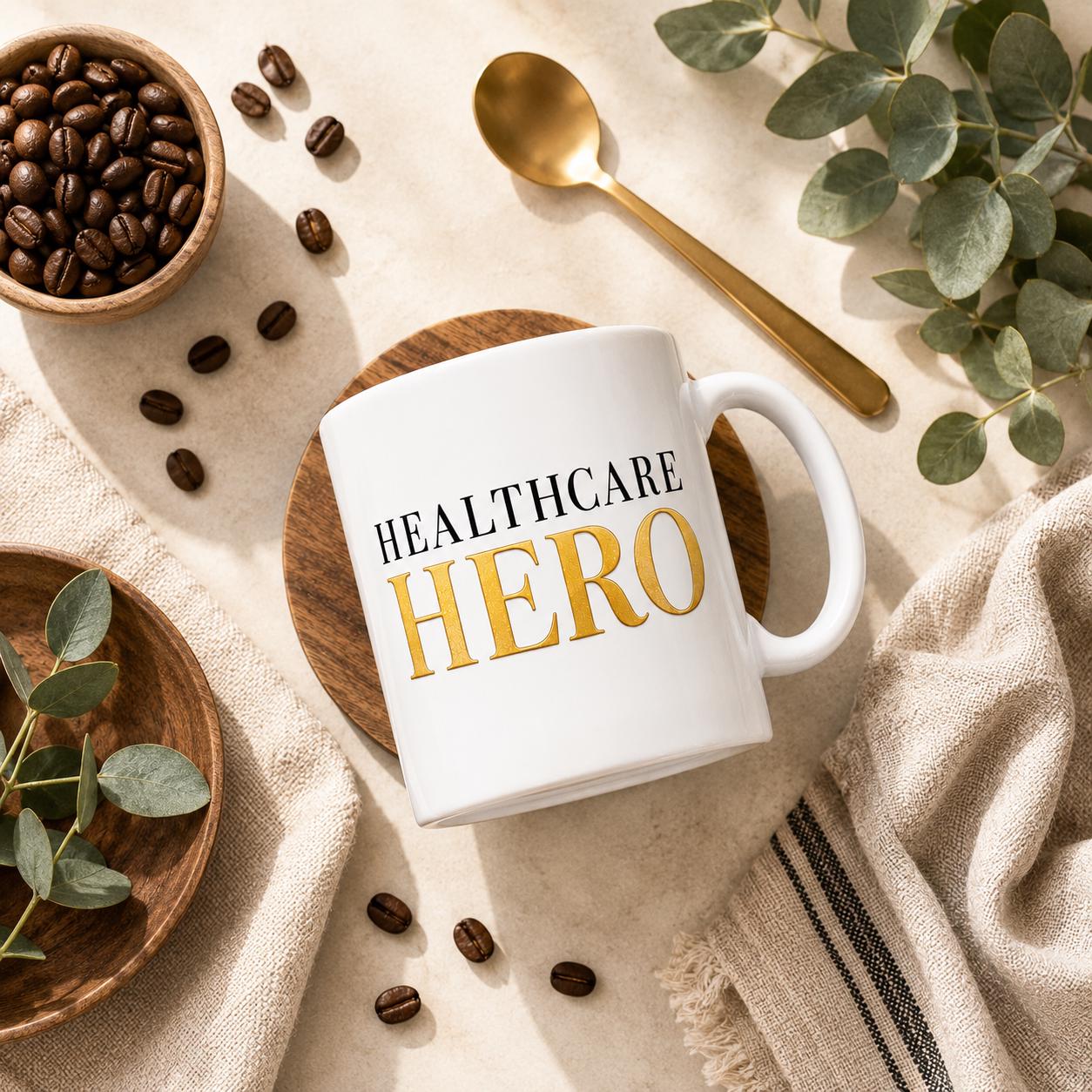 Ceramic Coffee Mug for Nurse, Medical Assistant Appreciation Gift, Coworker Thank You Gift, Hospital Team Recognition | Healthcare Hero