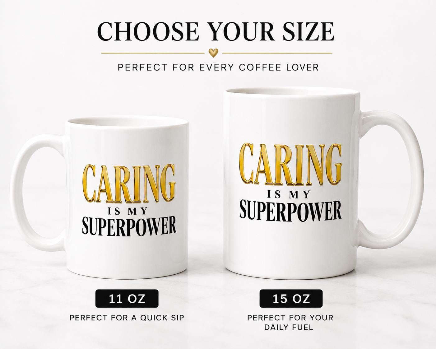 Ceramic Coffee Mug for Nurse, Medical Assistant Appreciation Gift, Nurse Week Gift, Coworker Thank You Gift | Caring Is My Superpower