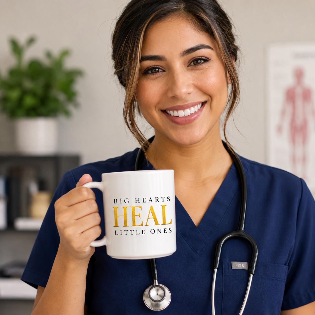 Nurse Gift | Pediatric Nurse Gift | Appreciation Gift | Big Hearts Heal Little Ones Mug