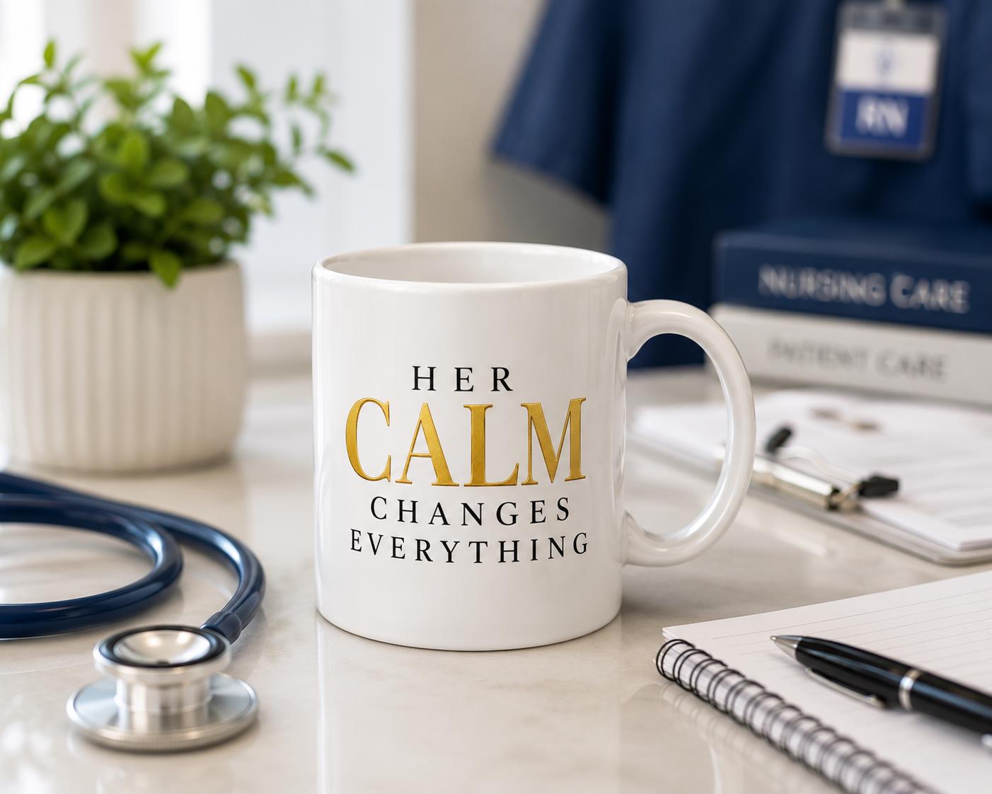 Nurse Coffee Mug, Hospital Team Appreciation Gift, Coworker Gift, Medical Assistant Thank You Gift | Her Calm Changes Everything