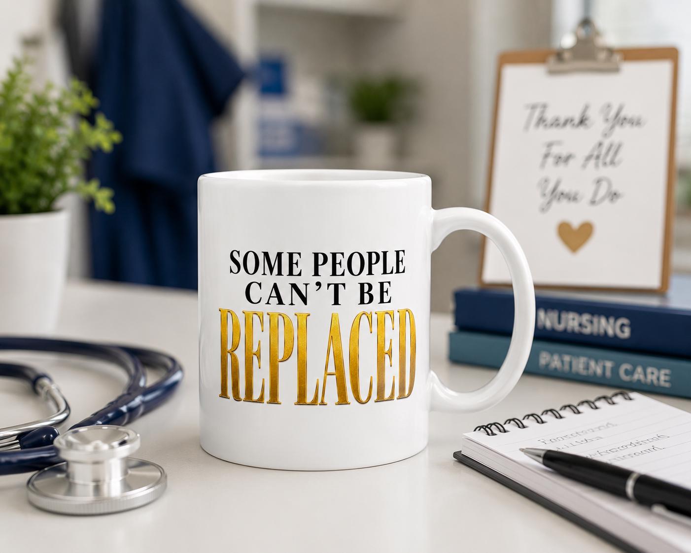 Nurse Retirement Gift Mug, Coworker Gift, Farewell Gift for Employee, Goodbye Present, Some People Can't Be Replaced, retirement