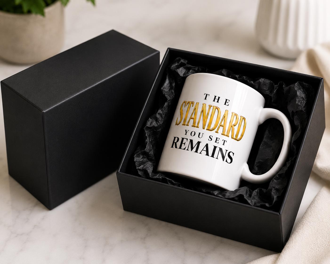 Retirement Gift, Leaving Gifts, Ceramic Coffee Mug, Coworker Leaving Gift, Mentor gifts, Retirement gift women, The Standard You Set Remains