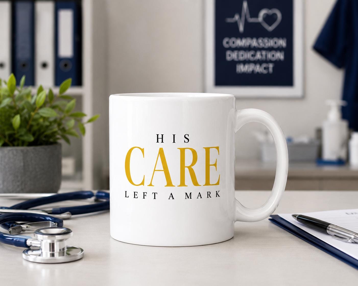 Nurse Gift | Coworker Gift | Appreciation Gift | Gift for him |His Care Left A Mark Mug