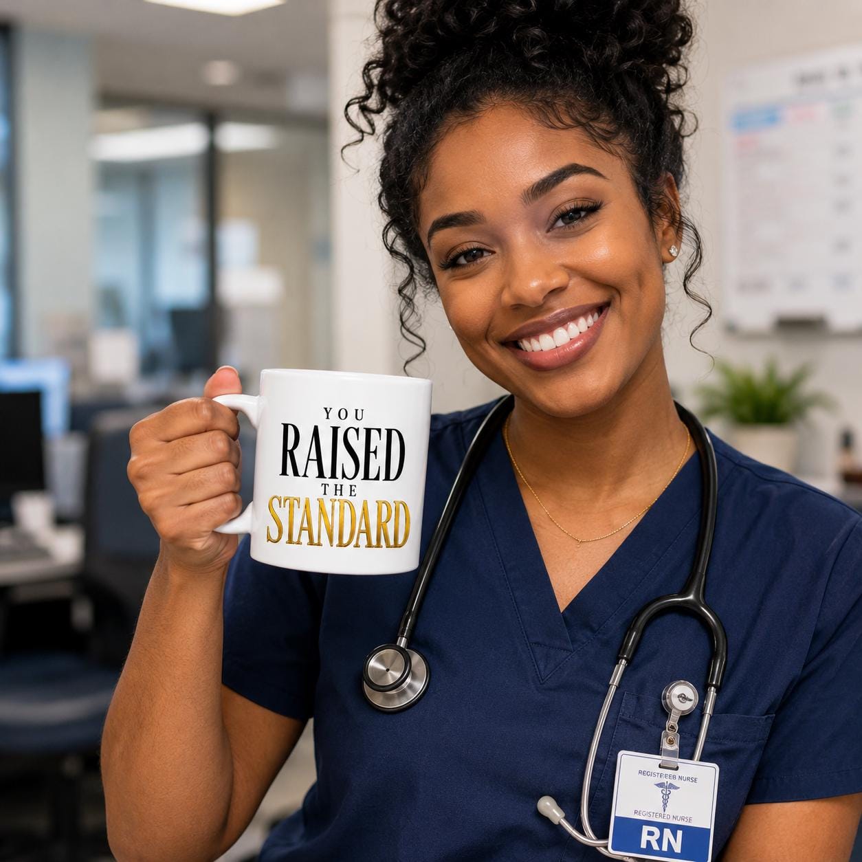 Ceramic Coffee Mug, Going Away Gift for Coworker, Retirement Gift for Nurse, Medical Assistant Appreciation Gift | You Raised The Standard