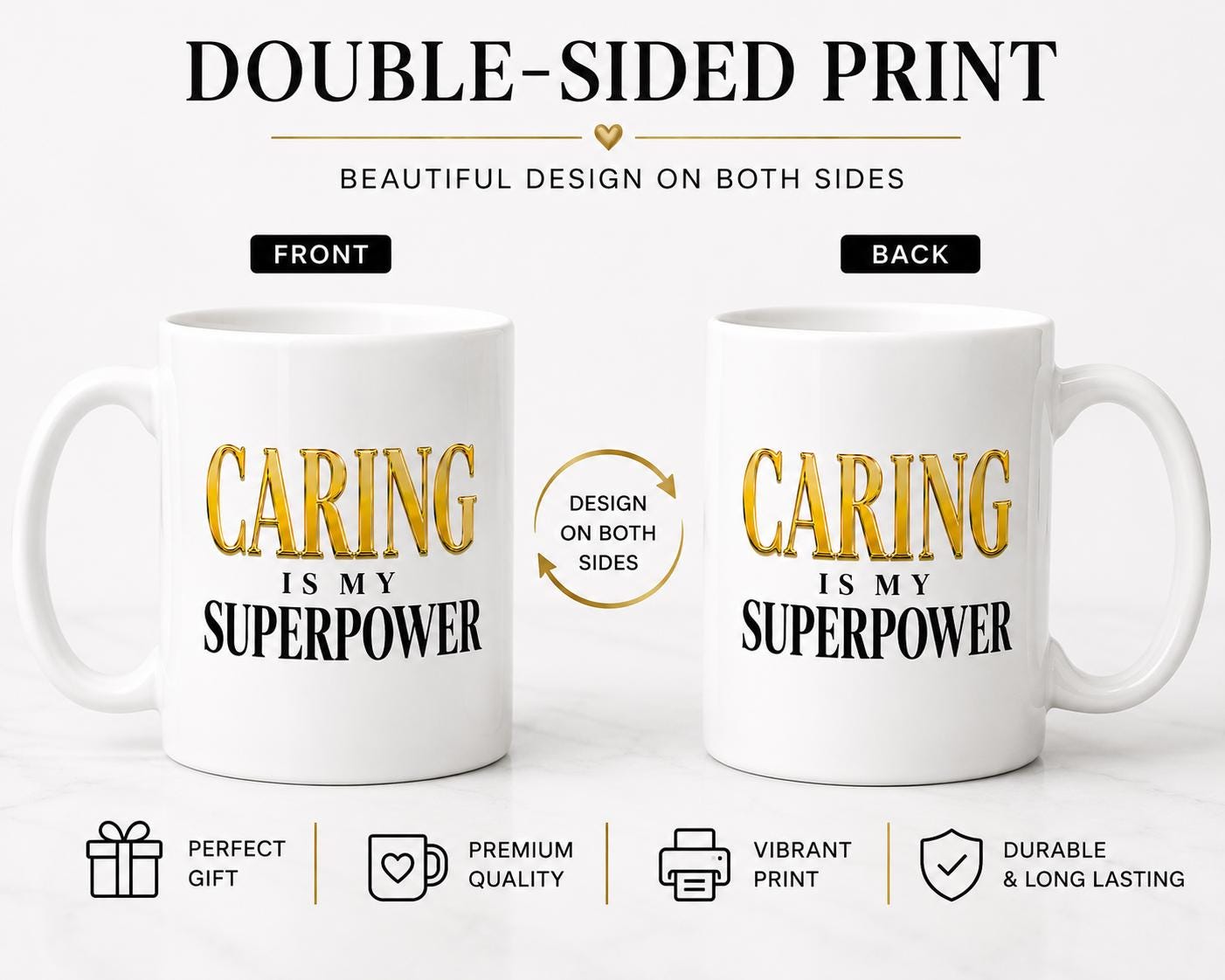 Ceramic Coffee Mug for Nurse, Medical Assistant Appreciation Gift, Nurse Week Gift, Coworker Thank You Gift | Caring Is My Superpower