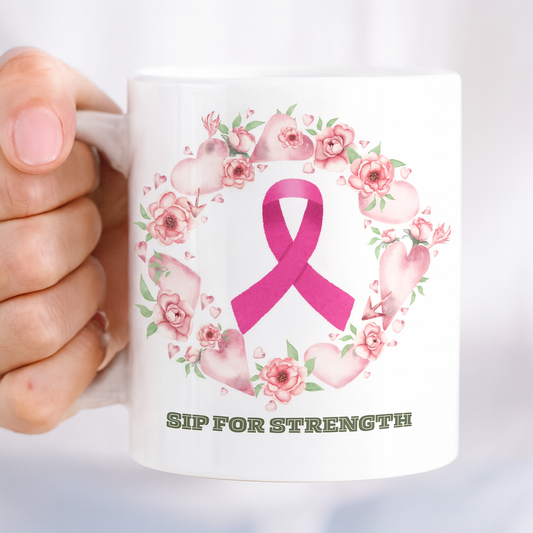 Survivor's Strength White glossy mug